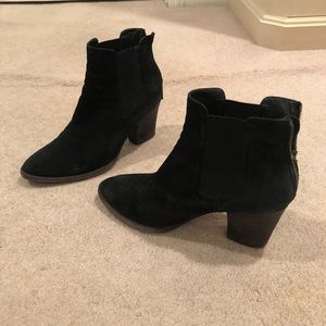 Black suede booties